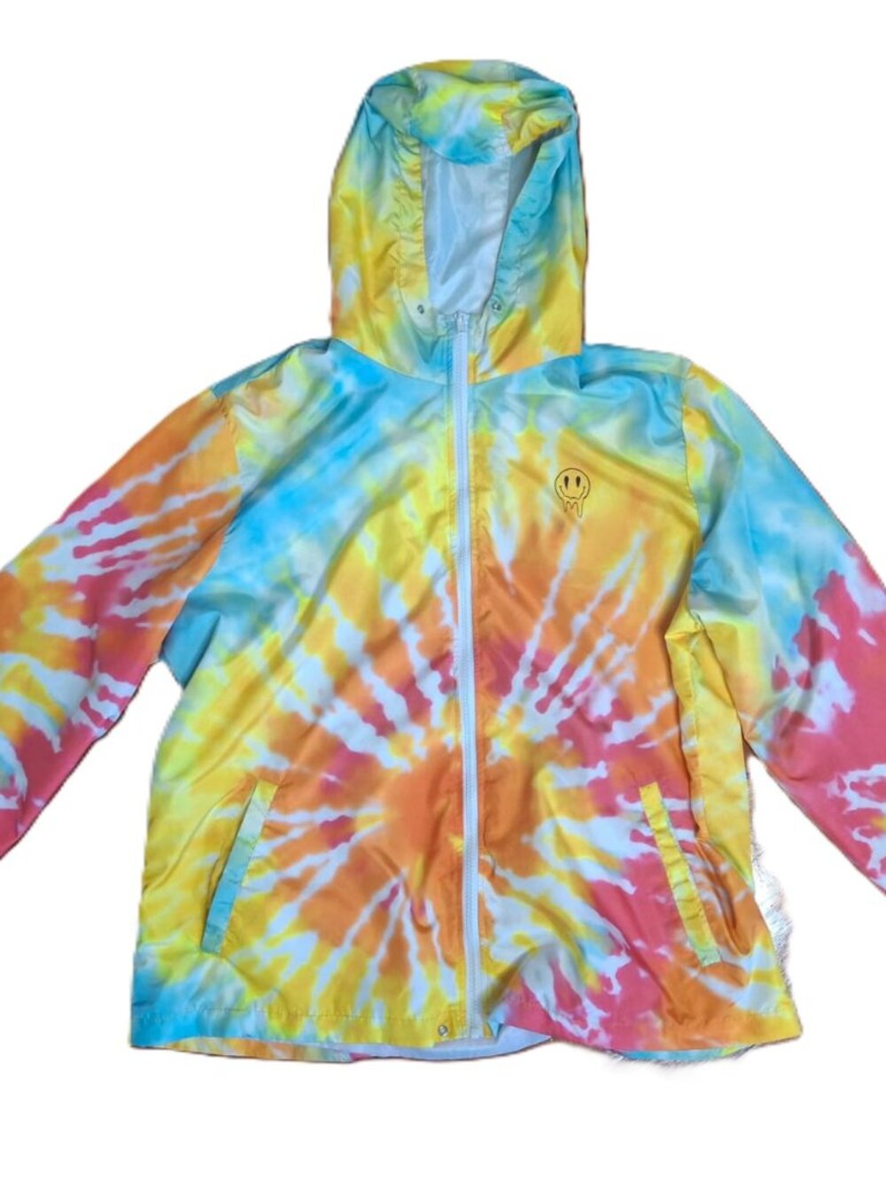 rue21 Rue+Tie-Dye Smiley Face Lightweight Windbreaker Jacket,  Size 1X